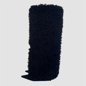Uintrigued Ultra Wide Black Fuzzy Faux Fur Furry Statement Fold Over Boots US 11